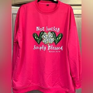 ST. PATRICK’S DAY WOMEN’S PLUS SIZE THIN SWEATSHIRT SIZE 3X FITS LIKE A 2X